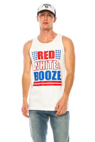 RED WHITE AND BOOZE MEN'S TANK - Trailsclothing.com