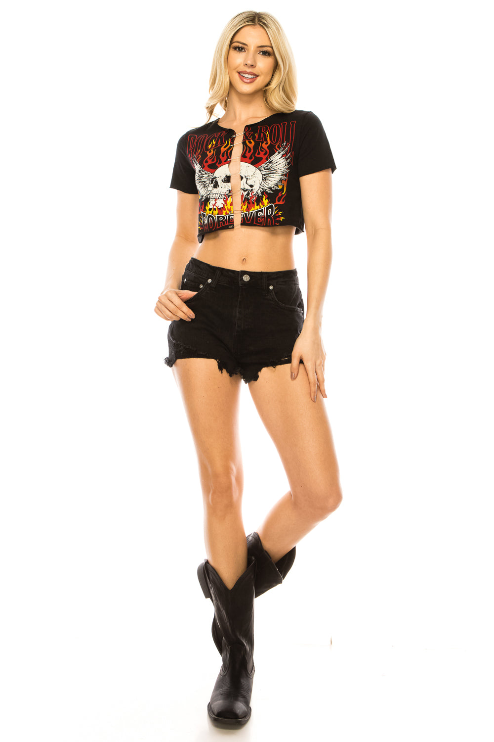 ROCK N ROLL FOREVER SAFETY PIN TOP - Trailsclothing.com