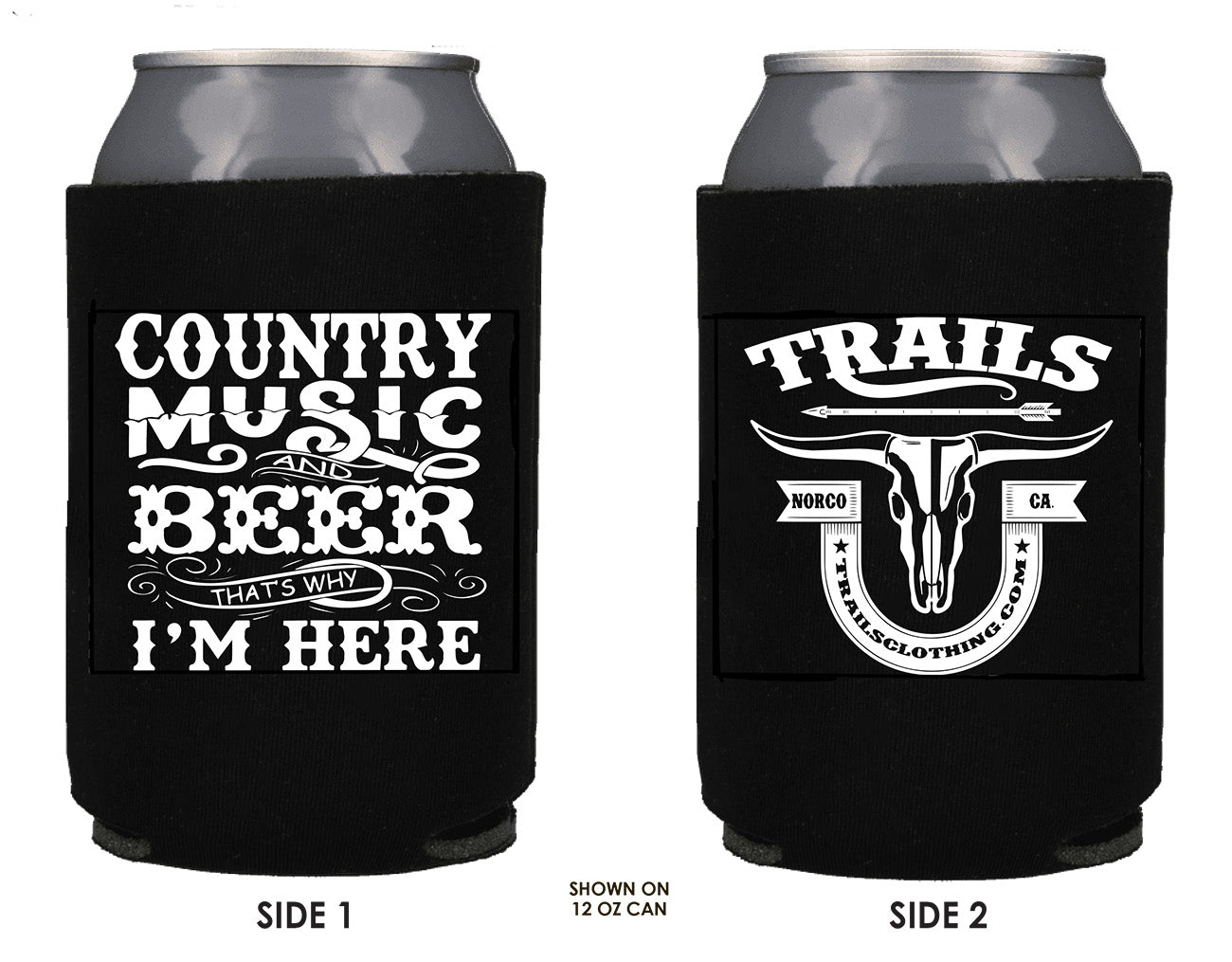 COUNTRY MUSIC AND BEER KOOZIE - Trailsclothing.com