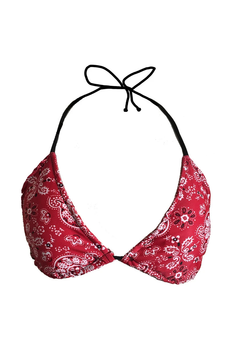 Red bandana print bikini sales