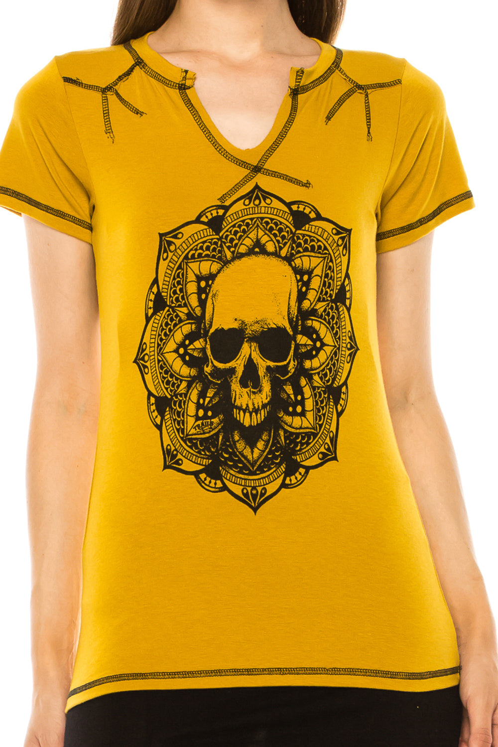 SKULL MANDALA WESTERN TEE