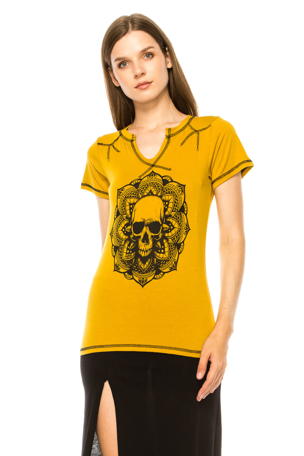 SKULL MANDALA WESTERN TEE