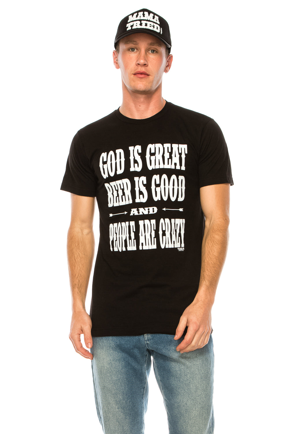 GOD IS GREAT BEER IS GOOD AND PEOPLE ARE CRAZY MEN'S T-SHIRT - Trailsclothing.com