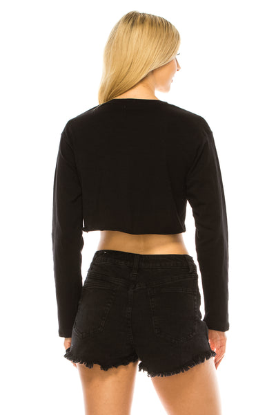 COWBOYS & TEQUILA LONG SLEEVE CROP TOP - Trailsclothing.com