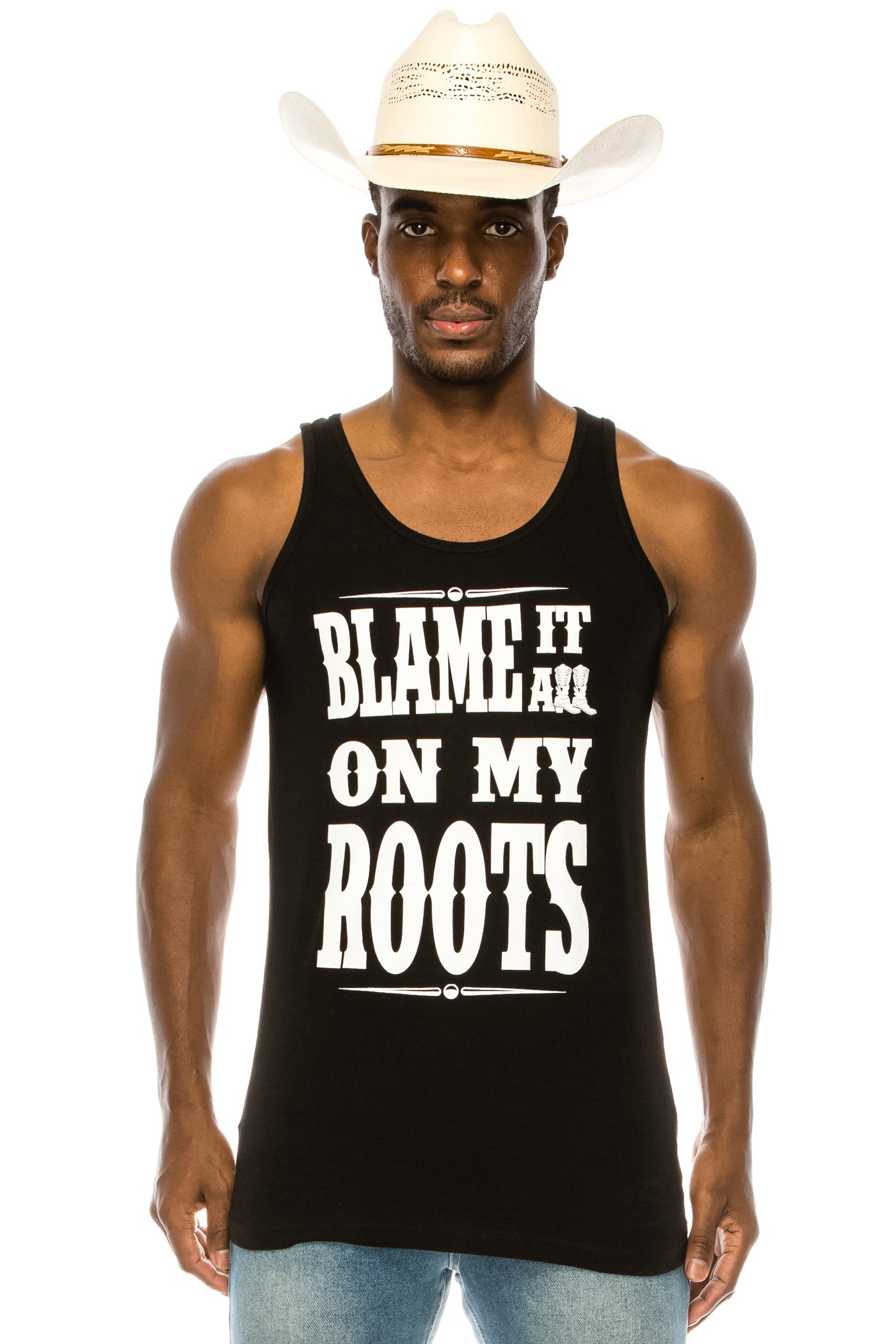 BLAME IT ON MY ROOTS MEN'S TANK - Trailsclothing.com