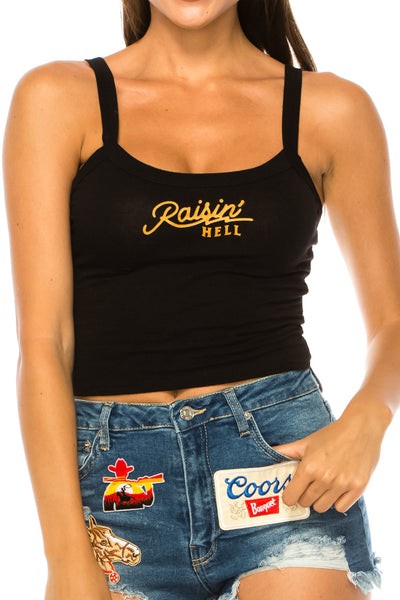 RAISIN' HELL CROP TANK TOP - Trailsclothing.com