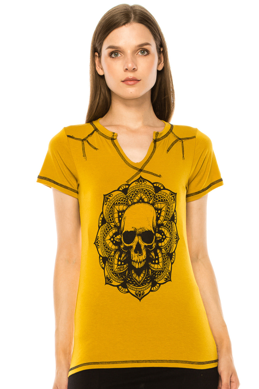 SKULL MANDALA WESTERN TEE