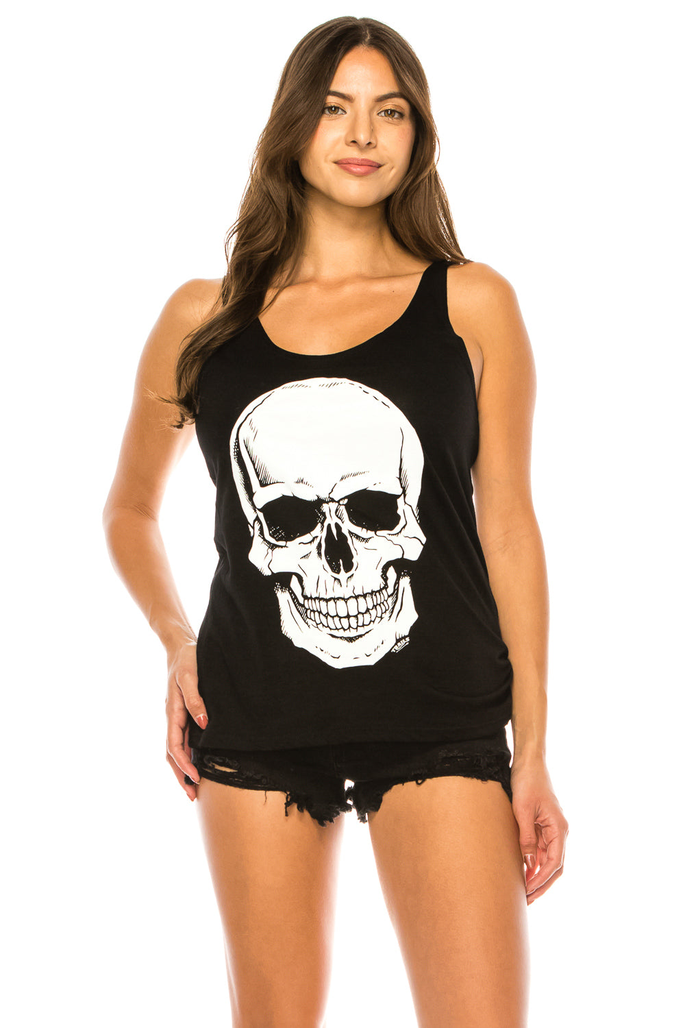 Black skull tank top online