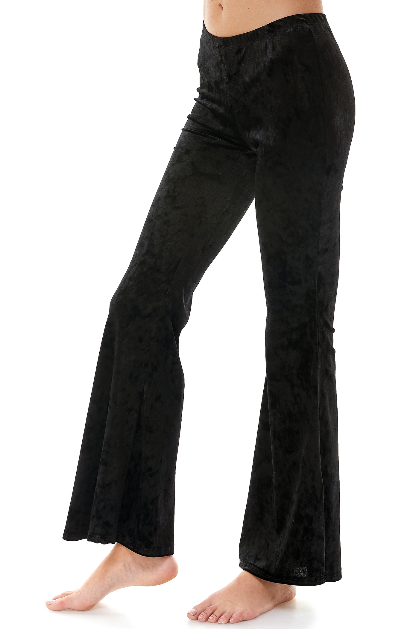 Black stretch velvet flare pants - Trailsclothing.com