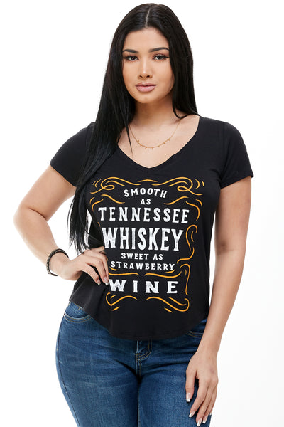 SMOOTH AS TENNESSEE WHISKEY SHORT SLEEVE V NECK + free item - Trailsclothing.com