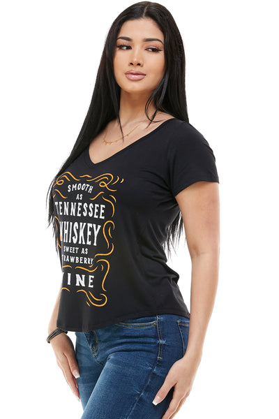SMOOTH AS TENNESSEE WHISKEY SHORT SLEEVE V NECK + free item - Trailsclothing.com