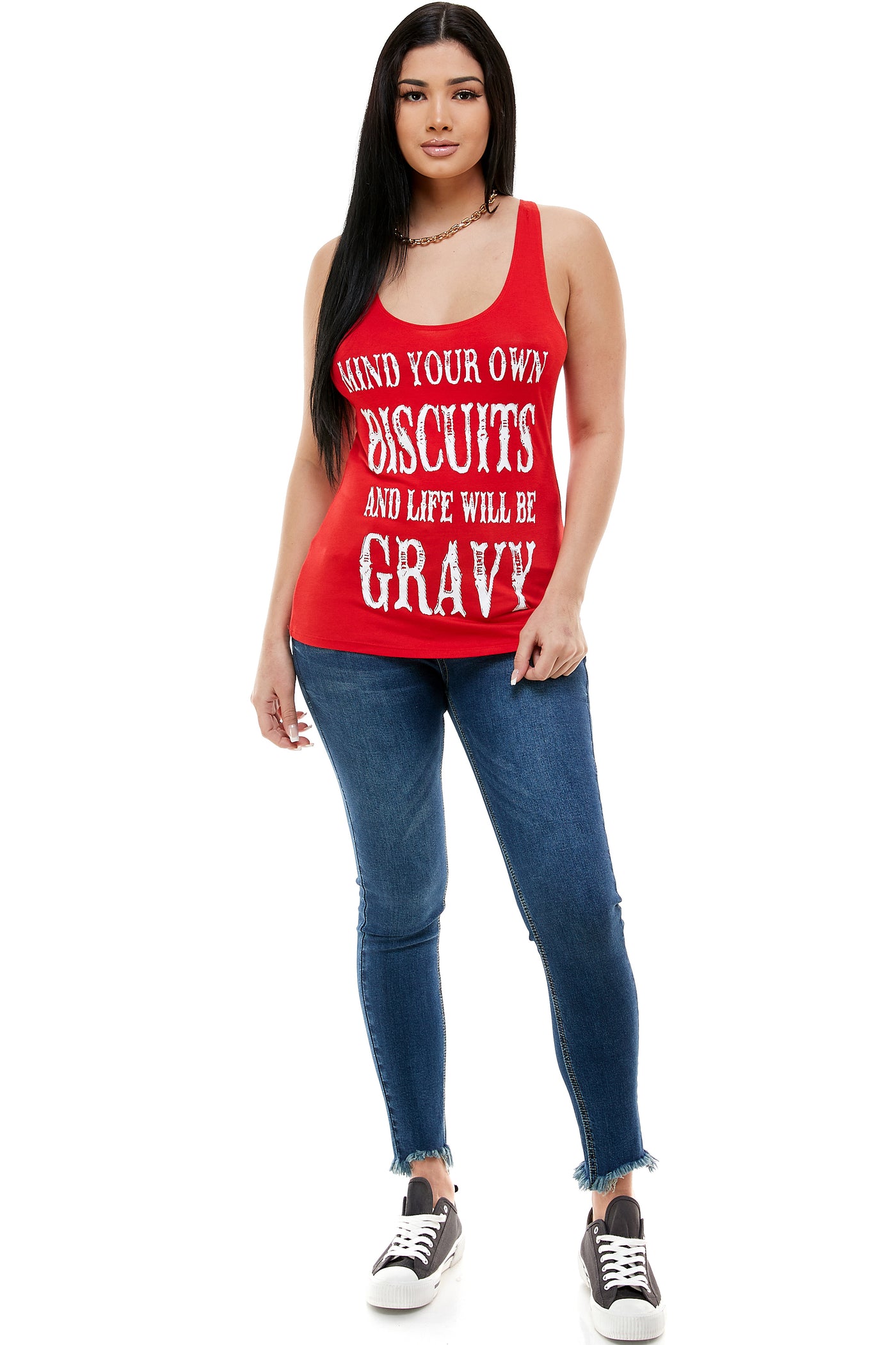 MIND YOUR OWN BISCUITS AND LIFE WILL BE GRAVY TANK TOP - Trailsclothing.com