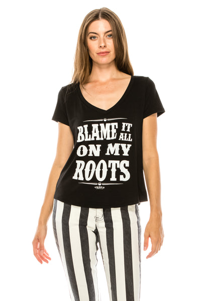 Blame it on my roots short sleeve shirt