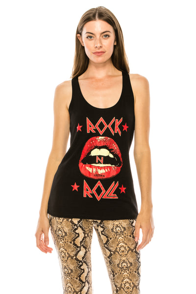 rock n roll lips tank top - Trailsclothing.com