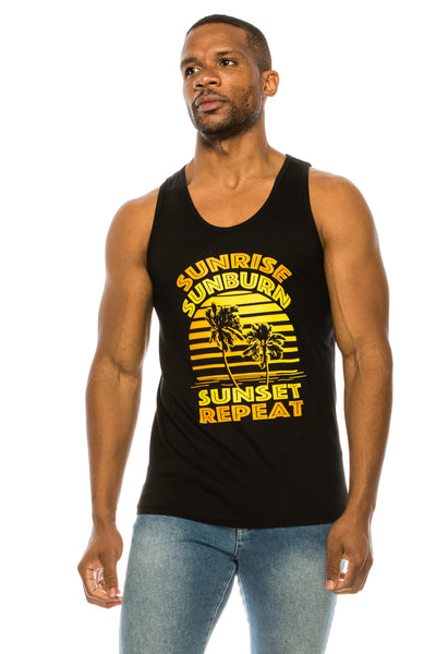 Sunrise sunburn sunset repeat mens tank - Trailsclothing.com