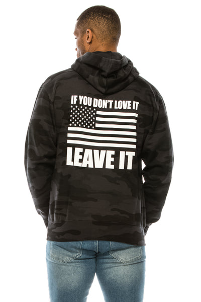IF YOU DON'T LOVE IT LEAVE IT GREY CAMO HOODIE