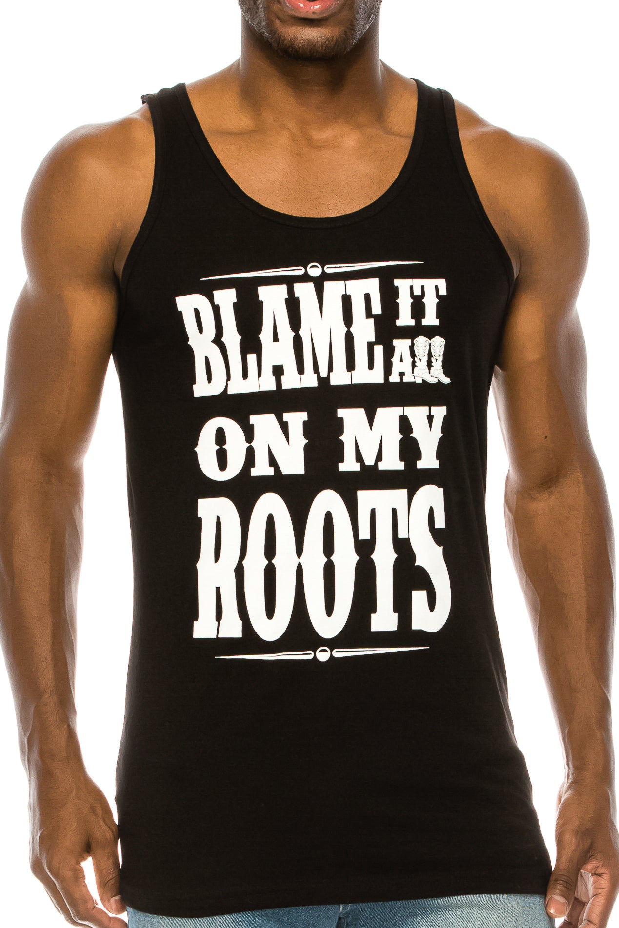 BLAME IT ON MY ROOTS MEN'S TANK - Trailsclothing.com