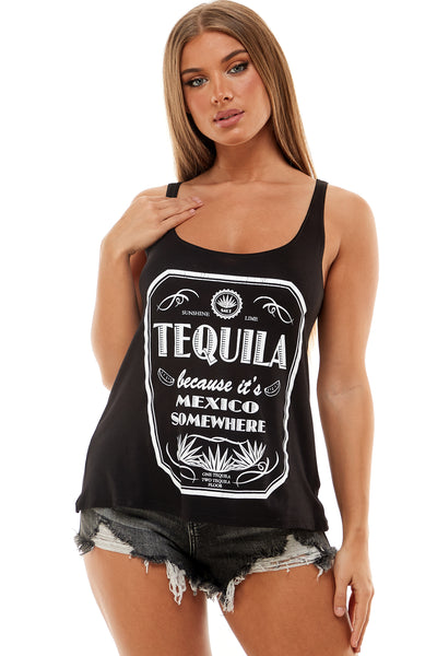 TEQUILA BECAUSE IT'S MEXICO SOMEWHERE TANK TOP - Trailsclothing.com