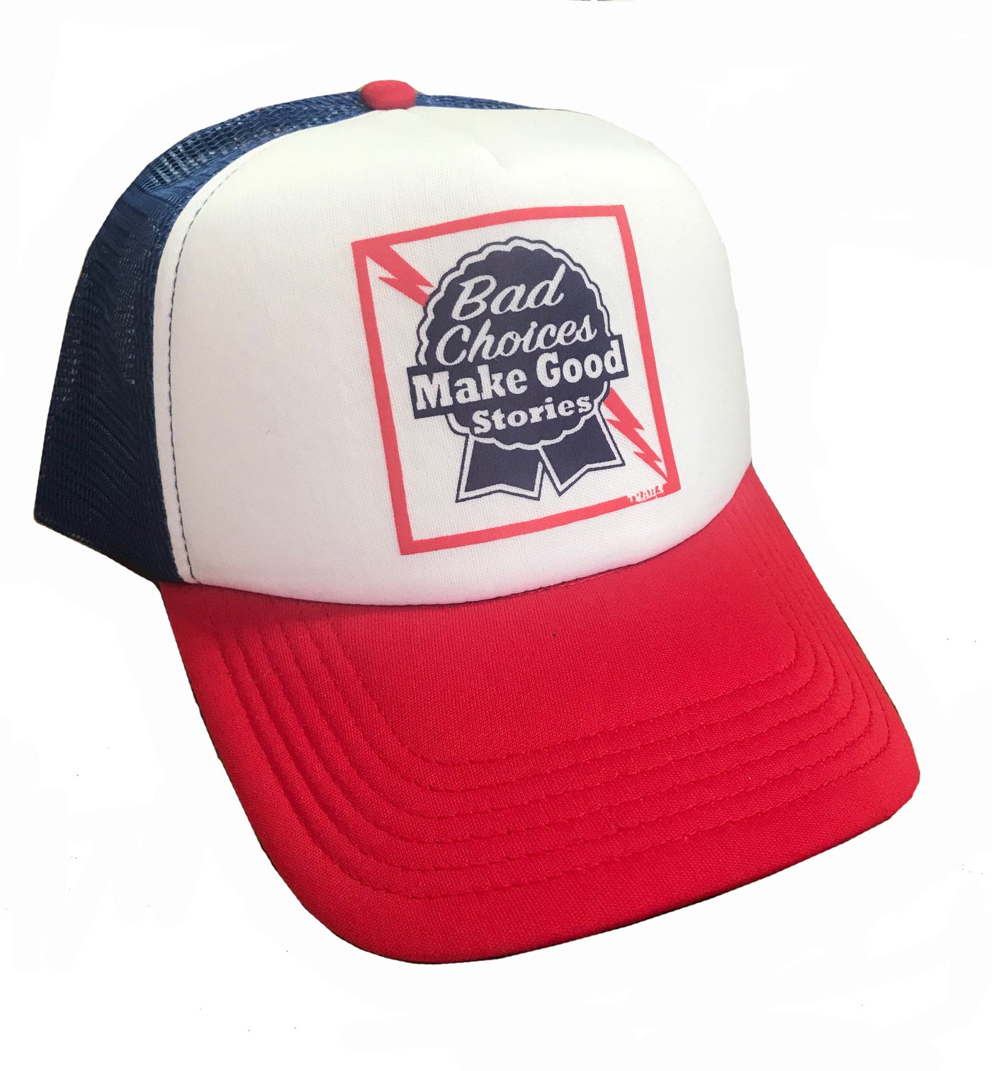 bad choices make good stories trucker hat Trailsclothing.com