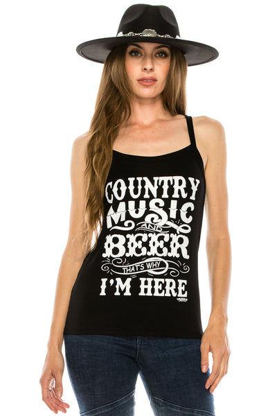 COUNTRY MUSIC AND BEER TANK TOP