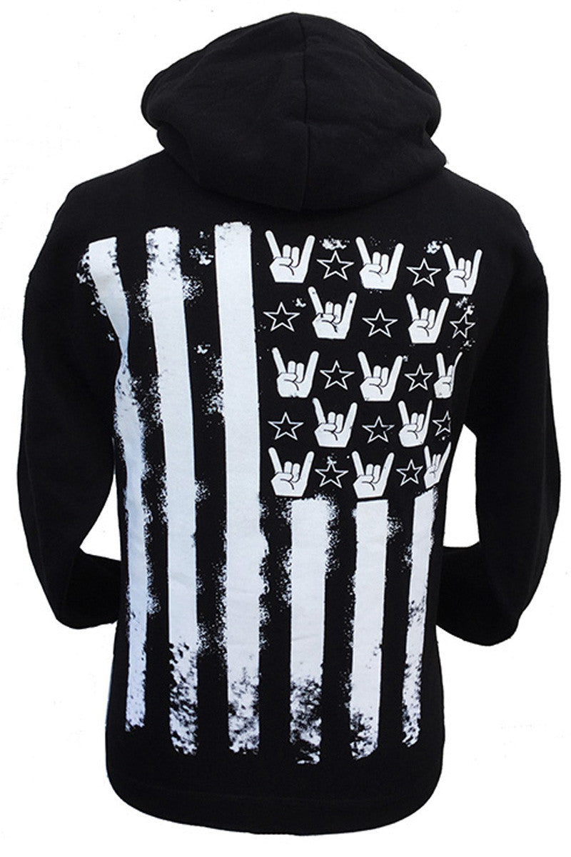 FLAG HANDS AND STRIPES HOODIE ZIP UP + free gift - Trailsclothing.com