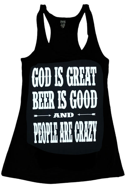 GOD IS GREAT BEER IS GOOD TANK TOP + free gift - Trailsclothing.com