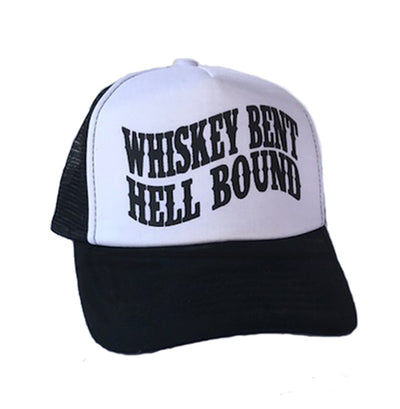 WHISKEY BENT AND HELL BOUND TRUCKER HAT - Trailsclothing.com